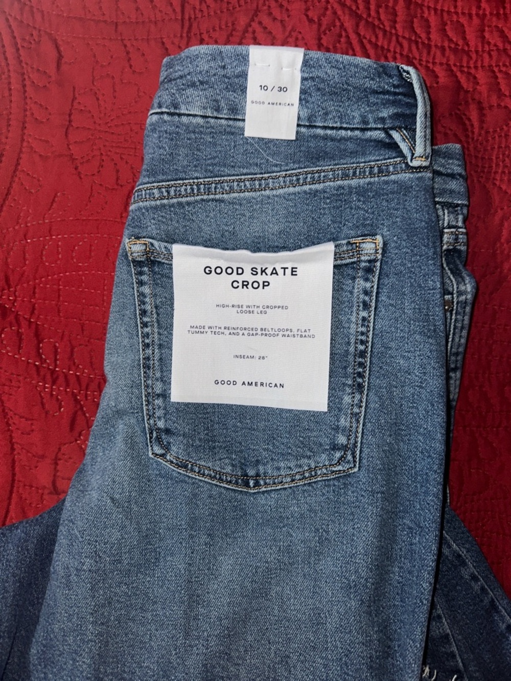 New Good American Good Skate Crop Jeans size 10